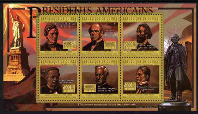 Guinea - Conakry 2010-11 Presidents of the USA #17 - Andrew Johnson perf sheetlet containing 6 values unmounted mint