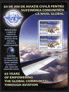 Rumania 2010 65th Anniversary of Civil Aviation perf sheetlet containing 2 values unmounted SG 7024