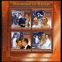 Togo 2011 European Monarchs #2 perf sheetlet containing 4 values unmounted mint