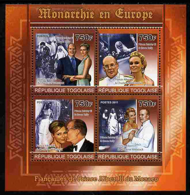 Togo 2011 European Monarchs #2 perf sheetlet containing 4 values unmounted mint