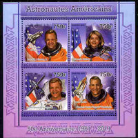 Togo 2011 50th Anniversary of American Astronauts perf sheetlet containing 4 values unmounted mint