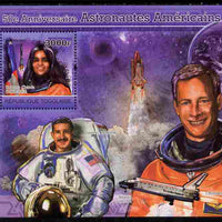 Togo 2011 50th Anniversary of American Astronauts perf souvenir sheet unmounted mint