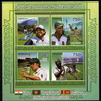 Togo 2011 Cricket World Cup perf sheetlet containing 4 values unmounted mint