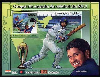 Togo 2011 Cricket World Cup perf souvenir sheet unmounted mint
