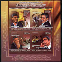 Togo 2011 50th Birth Anniversary of George Clooney perf sheetlet containing 4 values unmounted mint