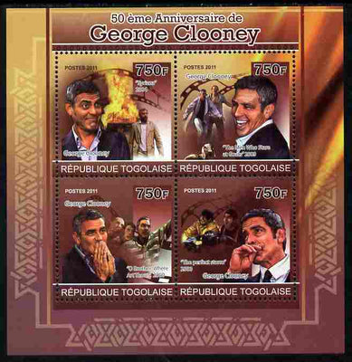 Togo 2011 50th Birth Anniversary of George Clooney perf sheetlet containing 4 values unmounted mint