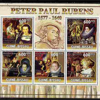 Guinea - Bissau 2010 Death Anniversary of Rubens perf sheetlet containing 5 values unmounted mint, Michel 5146-50