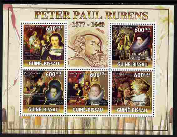 Guinea - Bissau 2010 Death Anniversary of Rubens perf sheetlet containing 5 values unmounted mint, Michel 5146-50