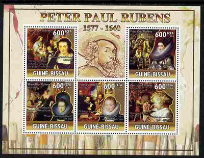 Guinea - Bissau 2010 Death Anniversary of Rubens perf sheetlet containing 5 values unmounted mint, Michel 5146-50