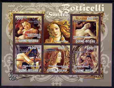 Guinea - Bissau 2010 Death Anniversary of Botticelli perf sheetlet containing 5 values unmounted mint, Michel 5140-44