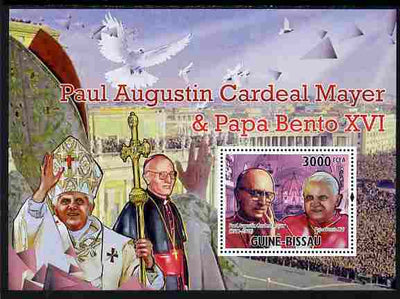 Guinea - Bissau 2010 Cardinal Paul Mayer & Pope Benedict perf s/sheet unmounted mint, Michel BL 892