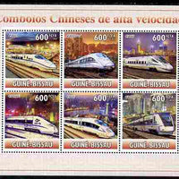 Guinea - Bissau 2010 Chinese High Speed Trains perf sheetlet containing 6 values unmounted mint, Michel 5166-71
