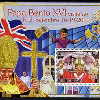 Guinea - Bissau 2010 Pope Benedict in England perf s/sheet unmounted mint, Michel BL 893