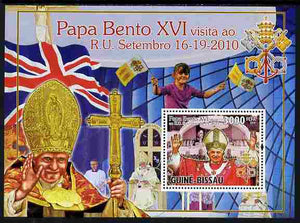 Guinea - Bissau 2010 Pope Benedict in England perf s/sheet unmounted mint, Michel BL 893