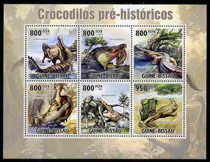 Guinea - Bissau 2010 Evolution of Crocodiles perf sheetlet containing 6 values unmounted mint, Michel 5127-32