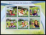 Guinea - Bissau 2010 Female Golf Stars perf sheetlet containing 6 values unmounted mint, Michel 5113-18