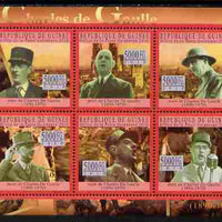 Guinea - Conakry 2010 Death Anniversary of Charles De Gaulle #2 perf sheetlet containing 6 values unmounted mint, Michel 7746-51