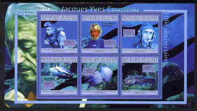 Guinea - Conakry 2010 Birth Anniversary of Jacques Cousteau perf sheetlet containing 6 values unmounted mint, Michel 7690-95