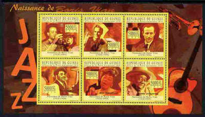 Guinea - Conakry 2010 Birth Anniversary of Boris Vian (jazz) perf sheetlet containing 6 values unmounted mint, Michel 7711-16
