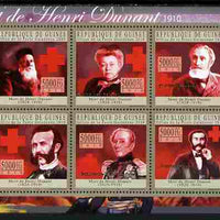 Guinea - Conakry 2010 Death Anniversary of Henry Dunant perf sheetlet containing 6 values unmounted mint, Michel 7683-88