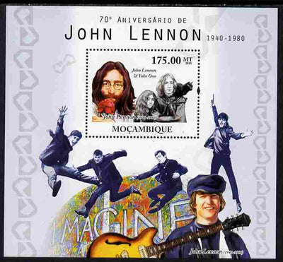 Mozambique 2010 70th Birth Anniversary of John Lennon perf s/sheet unmounted mint