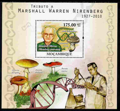 Mozambique 2010 Tribute to Marshall Warren Nirenberg (biochemist) perf s/sheet unmounted mint