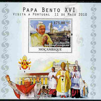 Mozambique 2010 Pope Benedict Visit to Portugal perf s/sheet unmounted mint