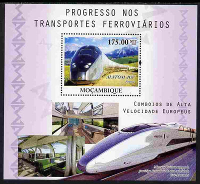 Mozambique 2010 High Speed Trains perf s/sheet unmounted mint