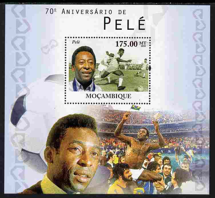Mozambique 2010 70th Birth Anniversary of Pele perf s/sheet unmounted mint