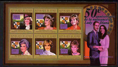 Guinea - Conakry 2011 50th Birth Anniversary of Princess Diana #2 perf sheetlet containing 6 values unmounted mint