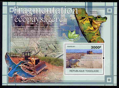 Togo 2011 Environment - Fragmentation of Habitat - Animals perf s/sheet unmounted mint