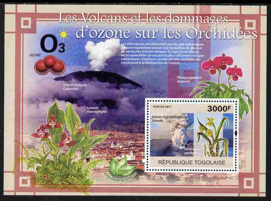 Togo 2011 Environment - Volanoes & Ozone Damage - Orchids perf s/sheet unmounted mint