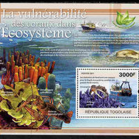 Togo 2011 Environment - Vulnerable Corals - Ships perf s/sheet unmounted mint