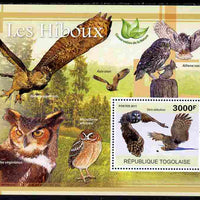 Togo 2011 Owls perf s/sheet unmounted mint