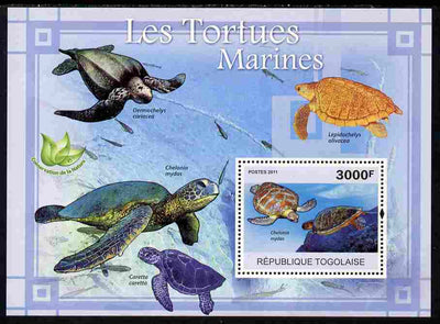 Togo 2011 Marine Turtles perf s/sheet unmounted mint