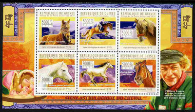 Guinea - Conakry 2010 Astrological Sign of the Horse perf sheetlet containing 6 values unmounted mint, Michel 7817-22