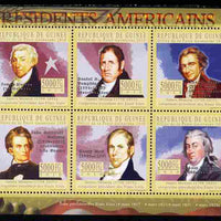 Guinea - Conakry 2010-11 Presidents of the USA #05 - James Monroe perf sheetlet containing 6 values unmounted mint Michel 7889-94