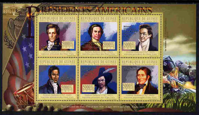 Guinea - Conakry 2010-11 Presidents of the USA #07 - Andrew Jackson perf sheetlet containing 6 values unmounted mint Michel 7901-7906
