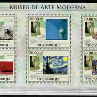 Mozambique 2010 Museum of Modern Art perf sheetlet containing 6 values unmounted mint Yvert 3284-89