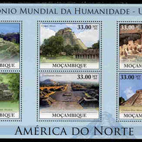 Mozambique 2010 UNESCO World Heritage Sites - North America #1 perf sheetlet containing 6 values unmounted mint, Yvert 3230-35
