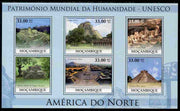 Mozambique 2010 UNESCO World Heritage Sites - North America #1 perf sheetlet containing 6 values unmounted mint, Yvert 3230-35