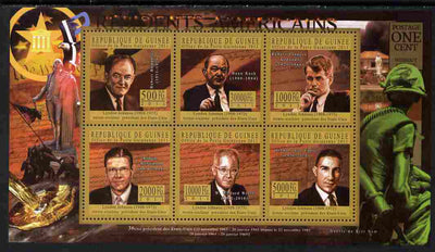 Guinea - Conakry 2010-11 Presidents of the USA #36 - Lyndon B Johnson perf sheetlet containing 6 values unmounted mint Michel 8194-99