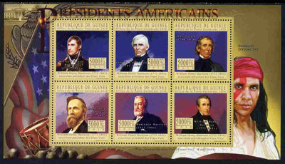 Guinea - Conakry 2010-11 Presidents of the USA #09 - William H Harrison perf sheetlet containing 6 values unmounted mint Michel 7913-18