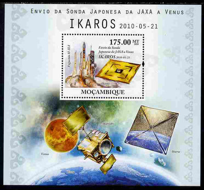 Mozambique 2010 JAXA probe to Venus (IKAROS) perf s/sheet unmounted mint