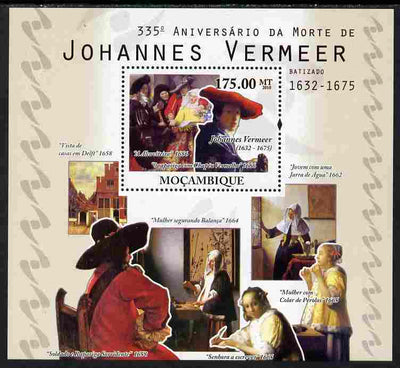 Mozambique 2010,335th Death Anniversary of Johannes Vermeer perf s/sheet unmounted mint