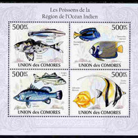 Comoro Islands 2010 Fish from the Indian Ocean Region perf sheetlet containing 4 values unmounted mint, Michel 2682-85