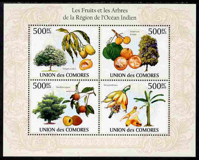 Comoro Islands 2010 Fruits & Trees from the Indian Ocean Region perf sheetlet containing 4 values unmounted mint, Michel 2661-64
