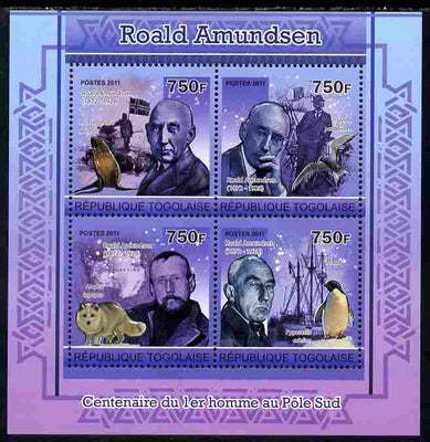 Togo 2011 Roald Amundsen perf sheetlet containing 4 values unmounted mint