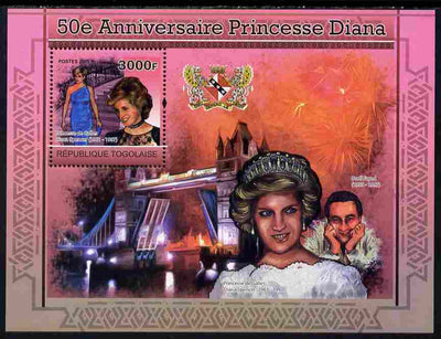 Togo 2011 50th Birth Anniversary of,Princess Diana perf s/sheet unmounted mint