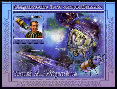 Togo 2011 50th Anniversary of First Manned Space Flight perf s/sheet unmounted mint